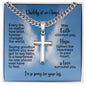 Miscarriage Gift for Dad, Loss of Baby Cross with Cuban Chain for Daddy, Infant Loss Keepsake, Stillborn Memorial Present