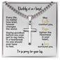 Miscarriage Gift for Dad, Loss of Baby Cross with Cuban Chain for Daddy, Infant Loss Keepsake, Stillborn Memorial Present