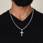 Miscarriage Gift for Dad, Loss of Baby Cross with Cuban Chain for Daddy, Infant Loss Keepsake, Stillborn Memorial Present