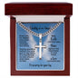 Miscarriage Gift for Dad, Loss of Baby Cross with Cuban Chain for Daddy, Infant Loss Keepsake, Stillborn Memorial Present