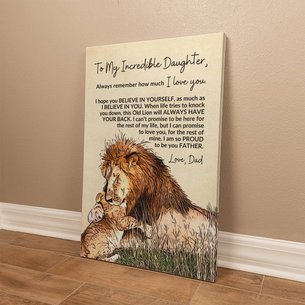 To My Daughter, Proud To Be Your Father | Canvas Wall Art