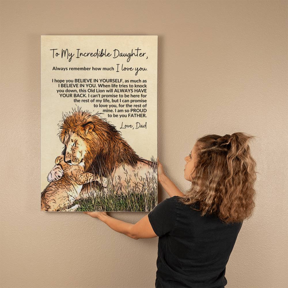 To My Daughter, Proud To Be Your Father | Canvas Wall Art