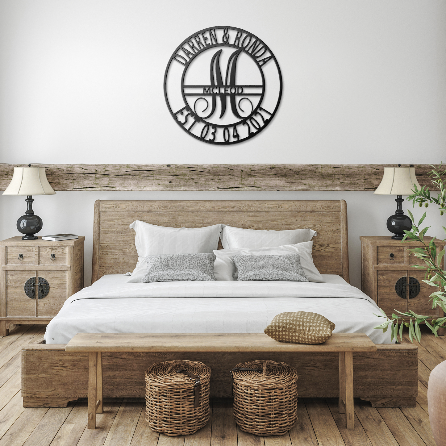 Monogram Family Name Steel Sign