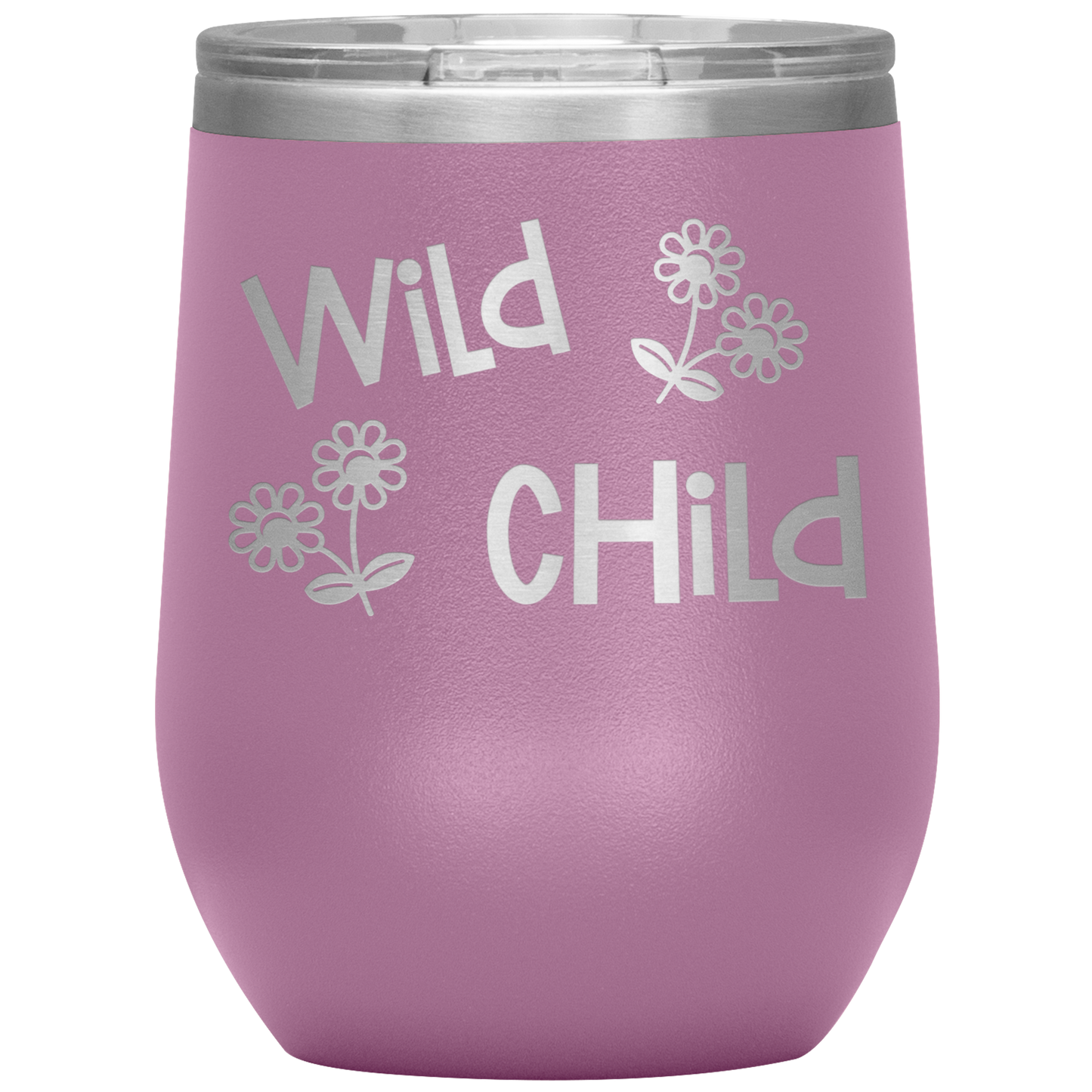 "Wild Child" 12 oz. Insulated Stainless Steel Wine Tumbler with Lid