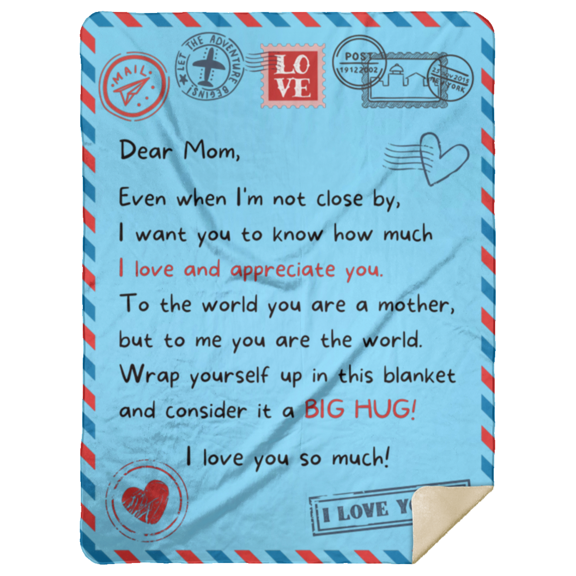 Letter to Mom | I Love and Appreciate You | Blanket from Son/Daughter