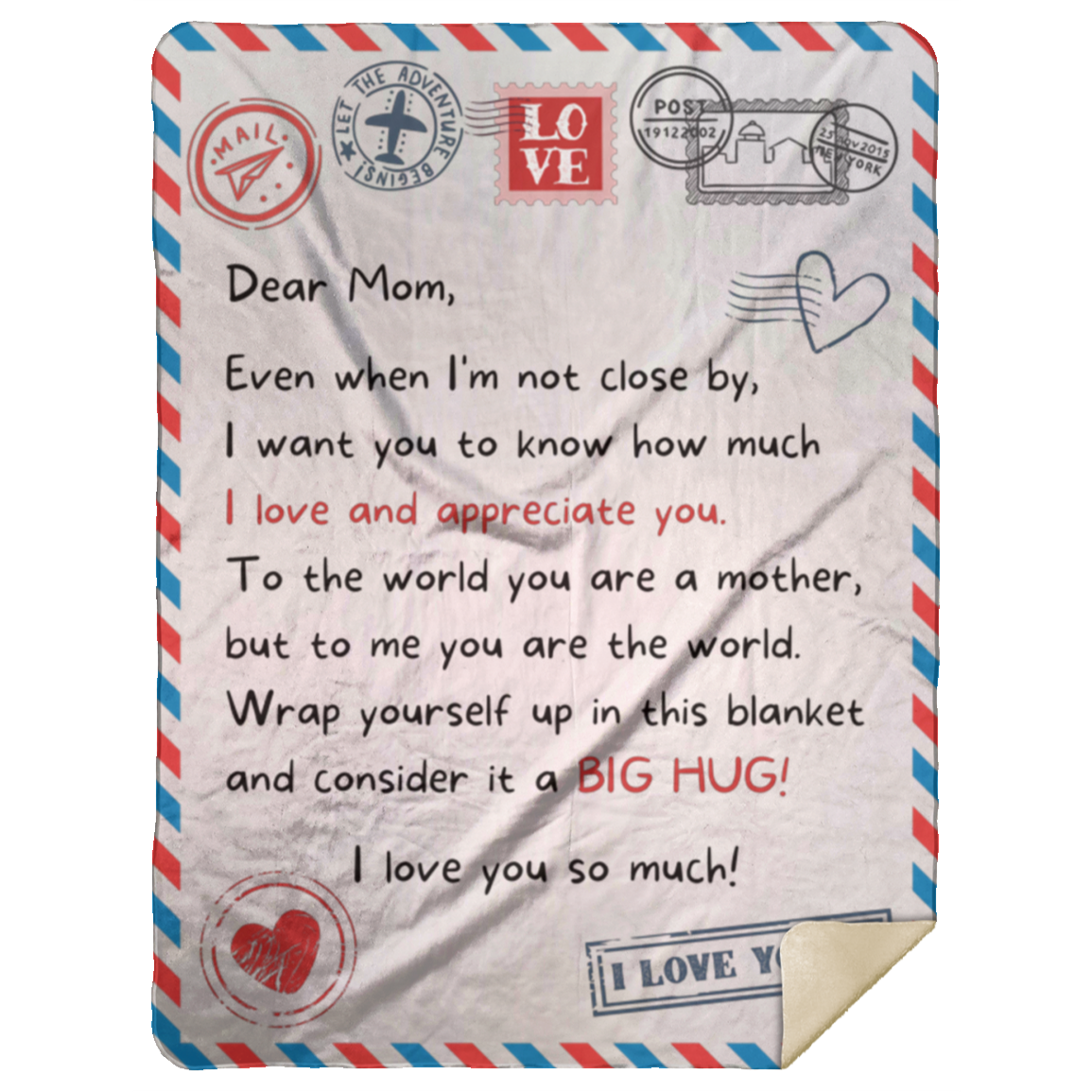 Letter to Mom | I Love and Appreciate You | Blanket from Son/Daughter