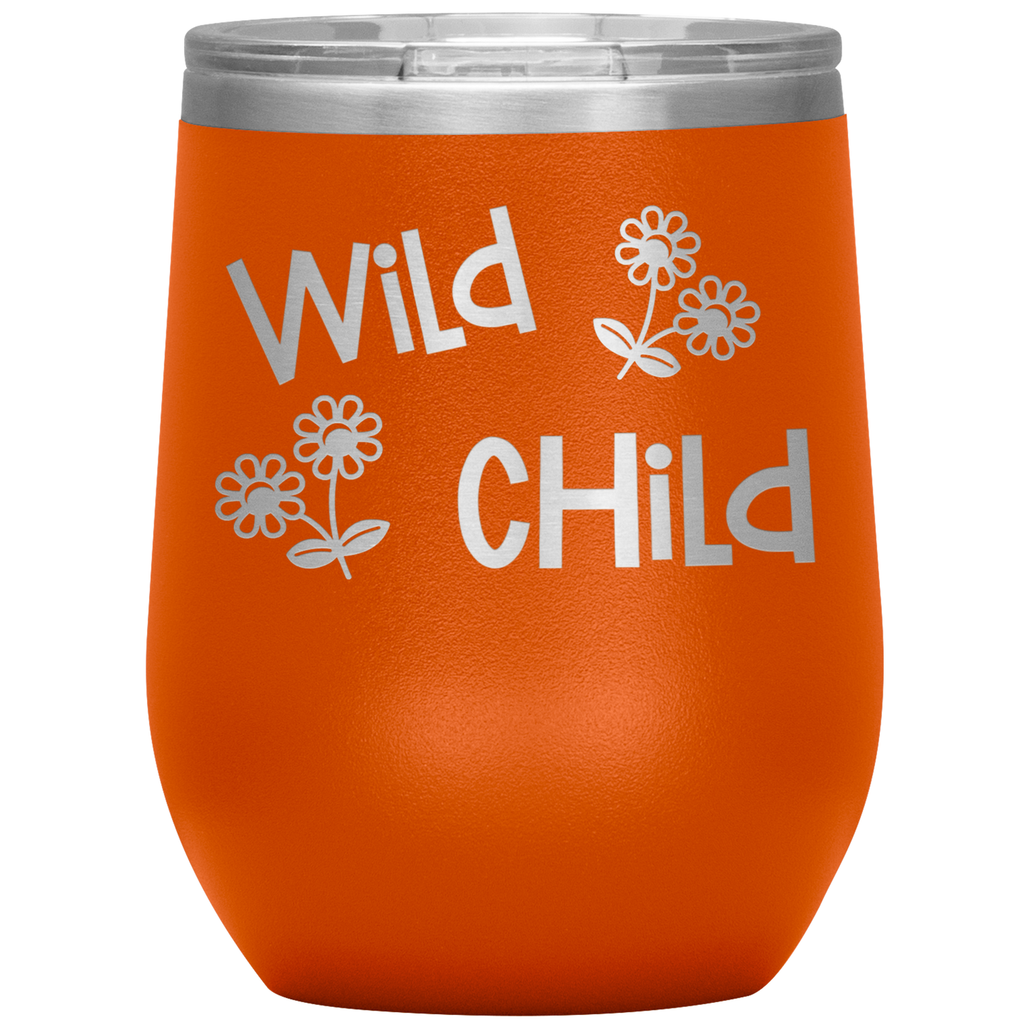 "Wild Child" 12 oz. Insulated Stainless Steel Wine Tumbler with Lid