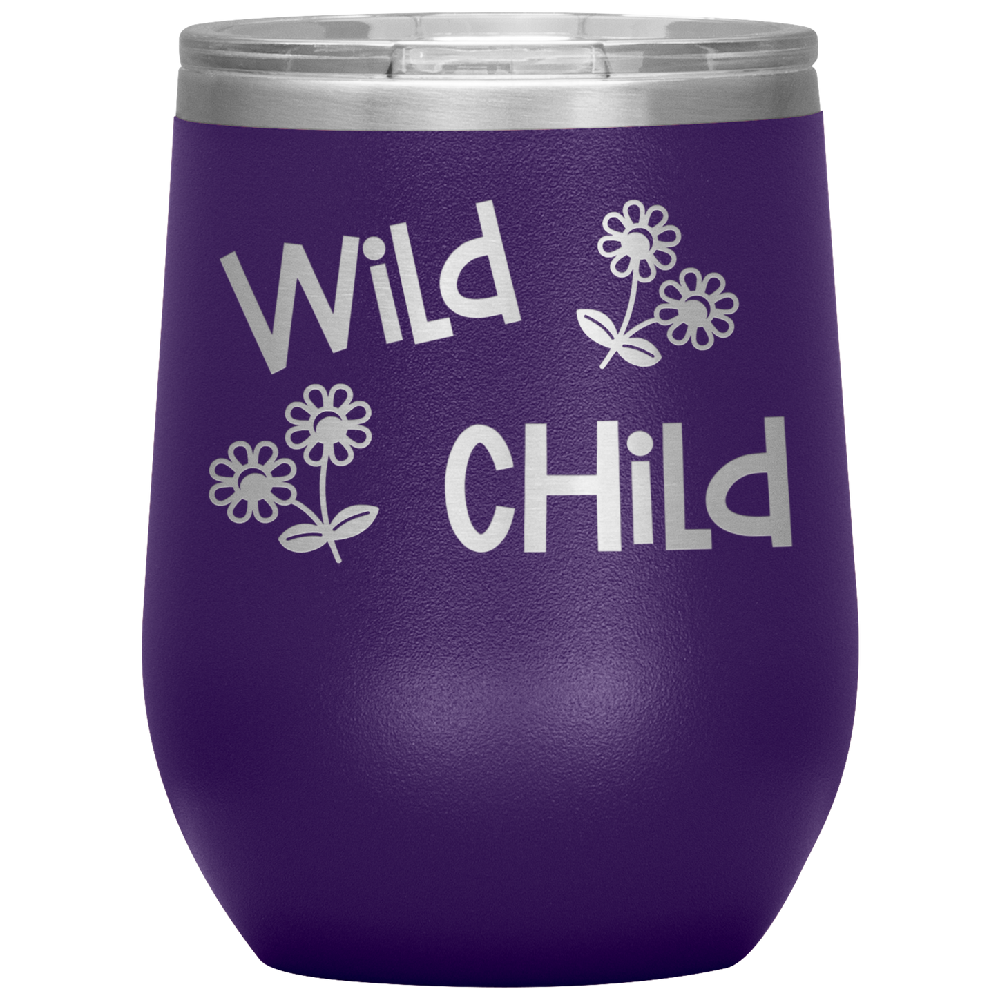 "Wild Child" 12 oz. Insulated Stainless Steel Wine Tumbler with Lid