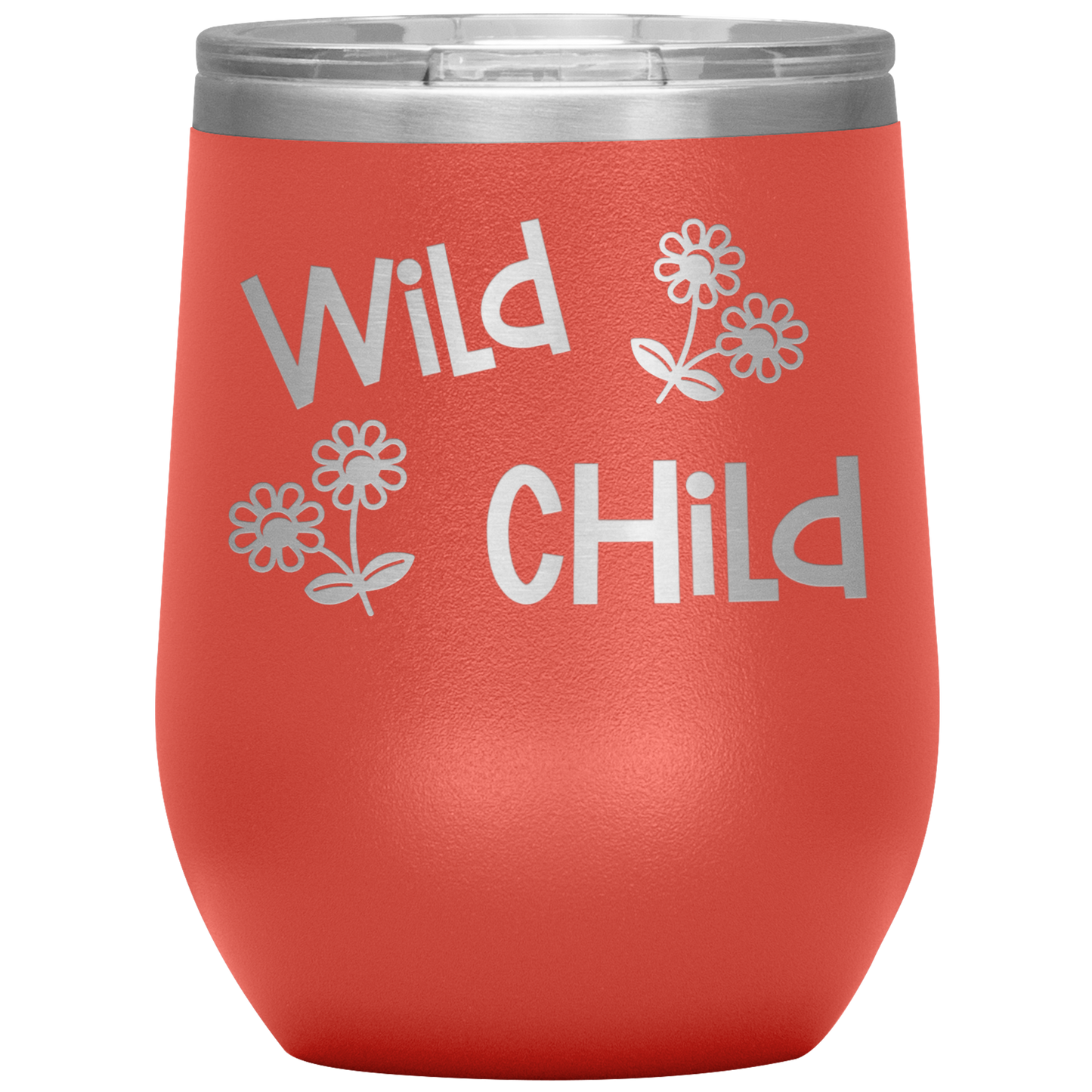"Wild Child" 12 oz. Insulated Stainless Steel Wine Tumbler with Lid