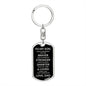 To My Son Dog Tag Keychain | Gift from Dad | Braver, Stronger, Smarter, Loved