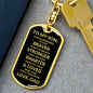To My Son Dog Tag Keychain | Gift from Dad | Braver, Stronger, Smarter, Loved