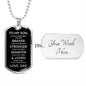 To My Son Dog Tag Necklace | Gift from Dad | Braver, Stronger, Smarter, Loved