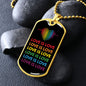 Love Is Love Heartbeat Dog Tag Necklace | Gay Pride Rainbow Necklace