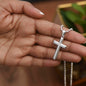 Lung Cancer Warrior | Cross Pendant with Ball Chain | Gift for Support, Fighter, Survivor