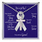 Lung Cancer Warrior | Cross Pendant with Ball Chain | Gift for Support, Fighter, Survivor