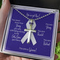 Lung Cancer Warrior | Cross Pendant with Ball Chain | Gift for Support, Fighter, Survivor