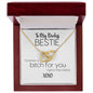 To My Badass Bestie | I'd Shank A Bitch For You | Interlocking Hearts Necklace