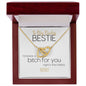 To My Badass Bestie | I'd Shank A Bitch For You | Interlocking Hearts Necklace
