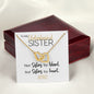To My Unbiological Sister | Sisters By Heart | Interlocking Hearts Necklace