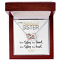 To My Unbiological Sister | Sisters By Heart | Interlocking Hearts Necklace