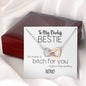 To My Badass Bestie | I'd Shank A Bitch For You | Interlocking Hearts Necklace