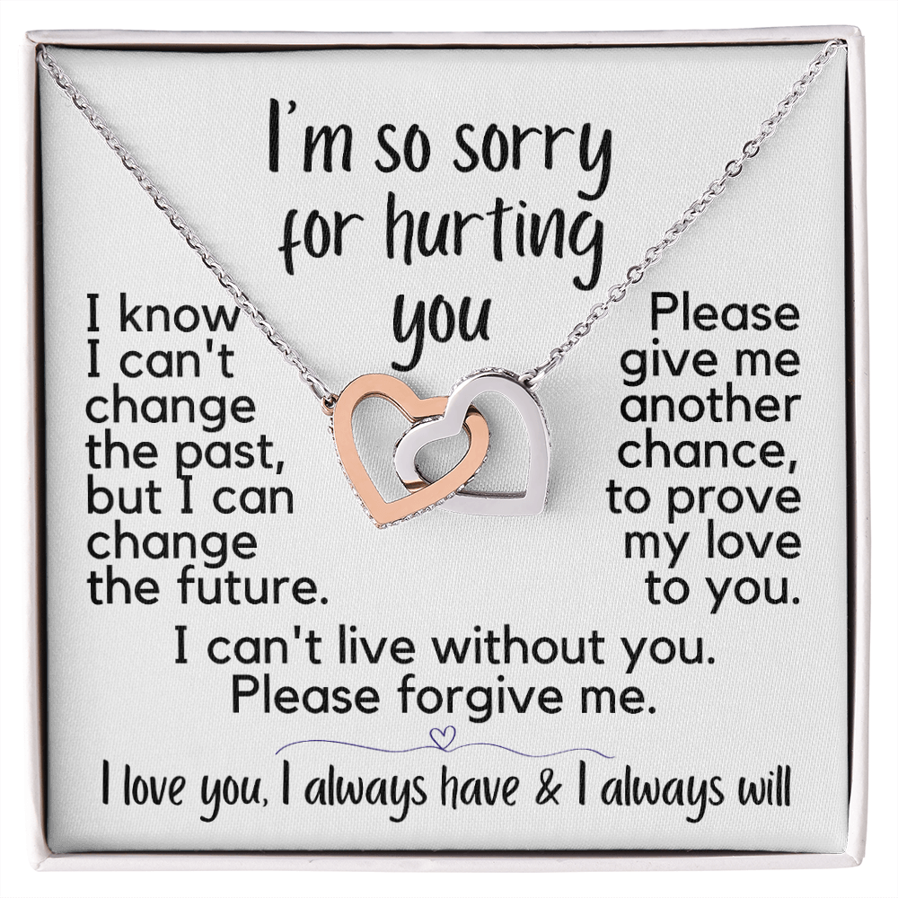 I'm So Sorry for Hurting You | Interlocking Hearts Necklace ...