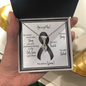 Skin Cancer Warrior | Ribbon Necklace | Gift for Melanoma Fighter, Survivor, Support