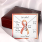 Uterine Cancer Warrior | Ribbon Necklace | Gift for Endometrial Cancer Support, Survivor, Fighter