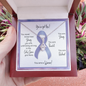 Esophageal Cancer Warrior | Ribbon Necklace | Gift for Support, Fighter, Survivor