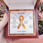 Kidney Cancer Warrior | Ribbon Necklace | Gift for Survivor, Fighter, Support