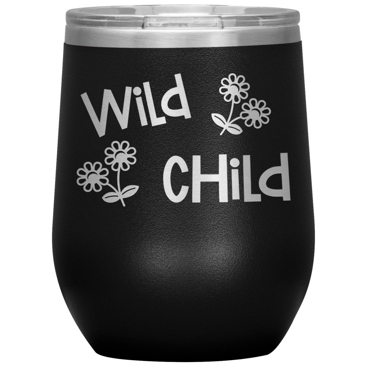 "Wild Child" 12 oz. Insulated Stainless Steel Wine Tumbler with Lid