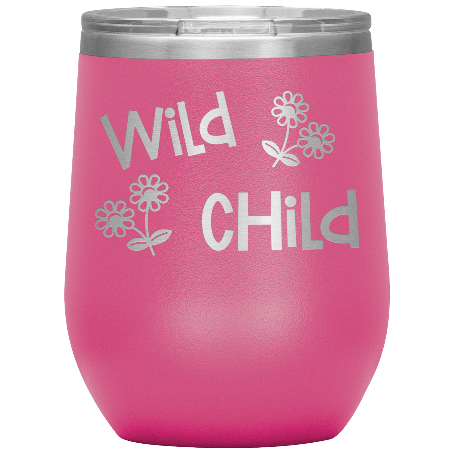 "Wild Child" 12 oz. Insulated Stainless Steel Wine Tumbler with Lid