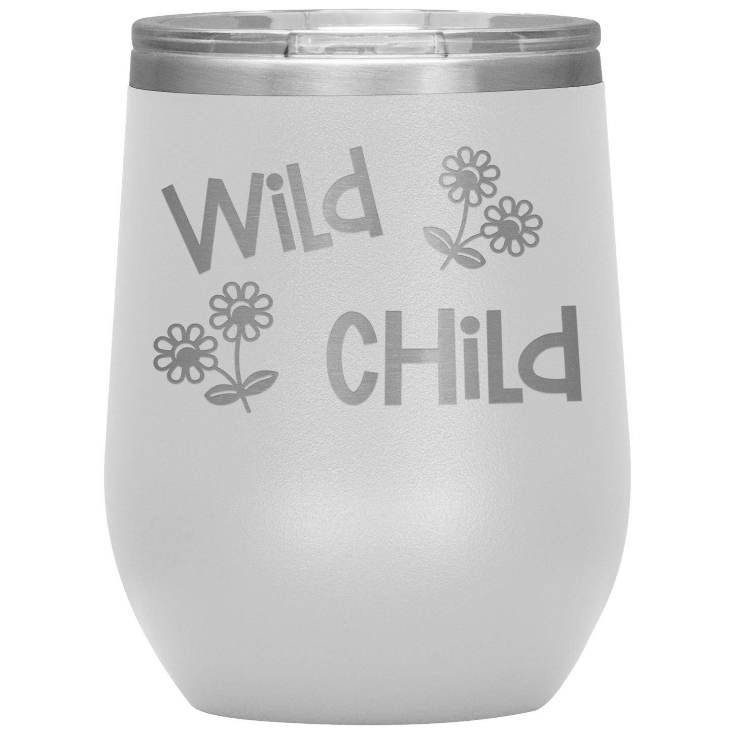 "Wild Child" 12 oz. Insulated Stainless Steel Wine Tumbler with Lid