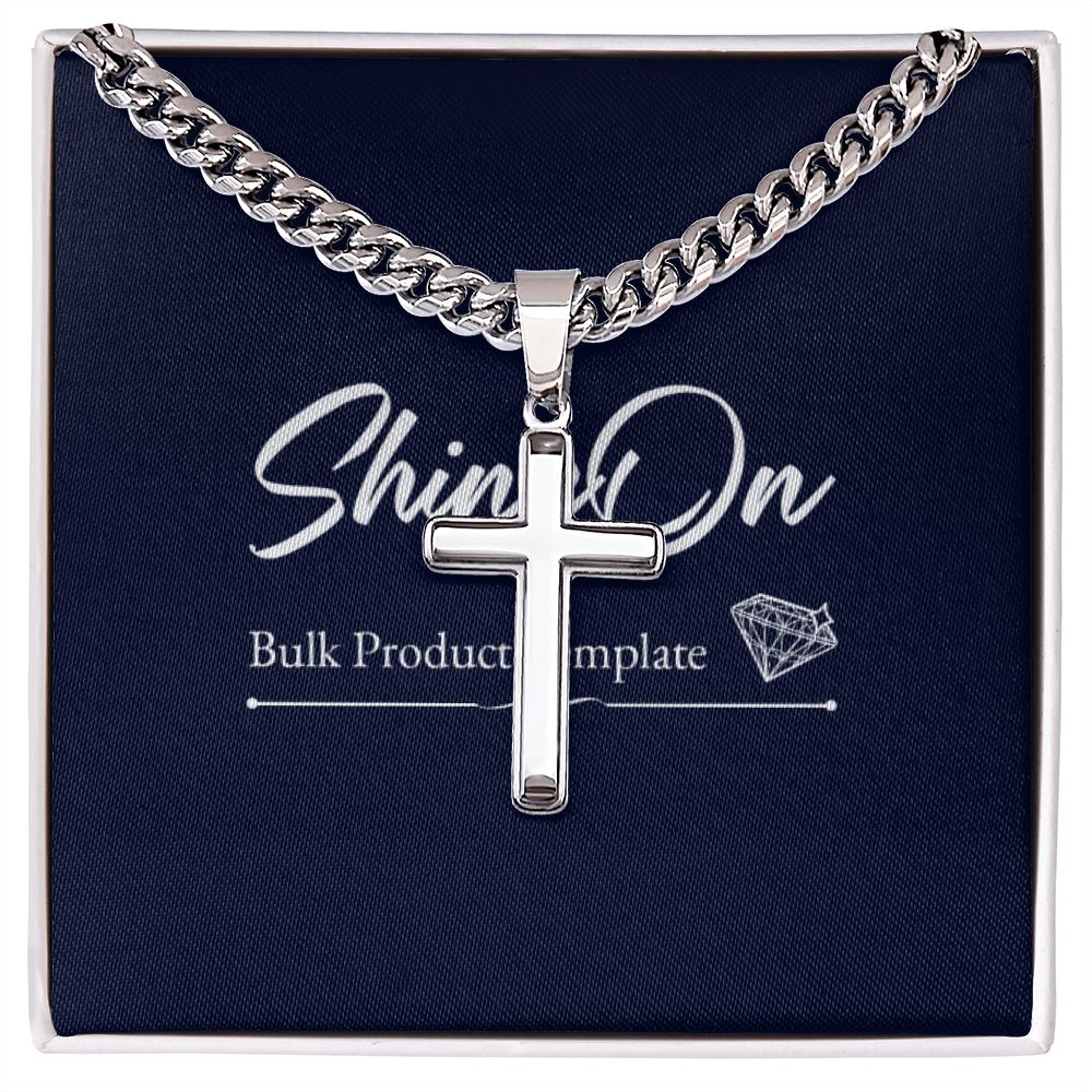 Cross Necklace with Cuban Chain TEMPLATE