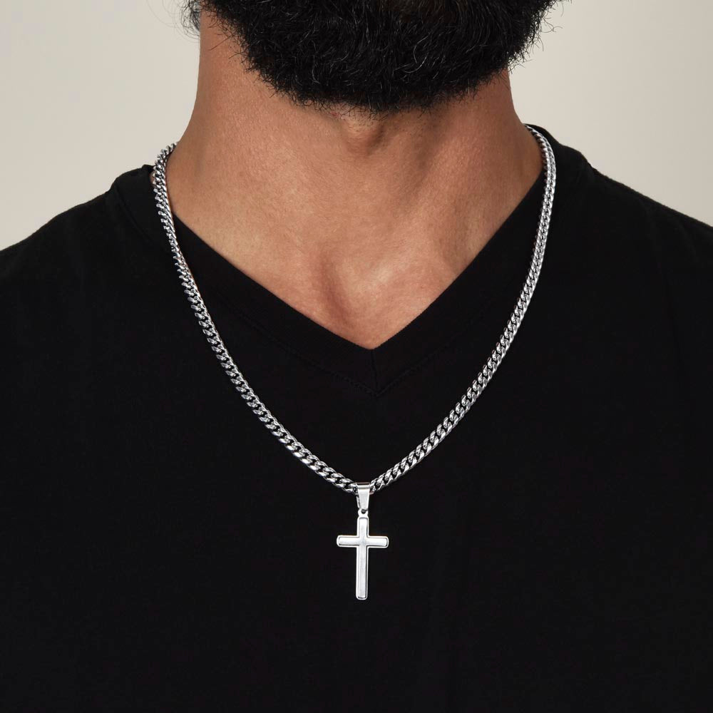 Cross Necklace with Cuban Chain TEMPLATE