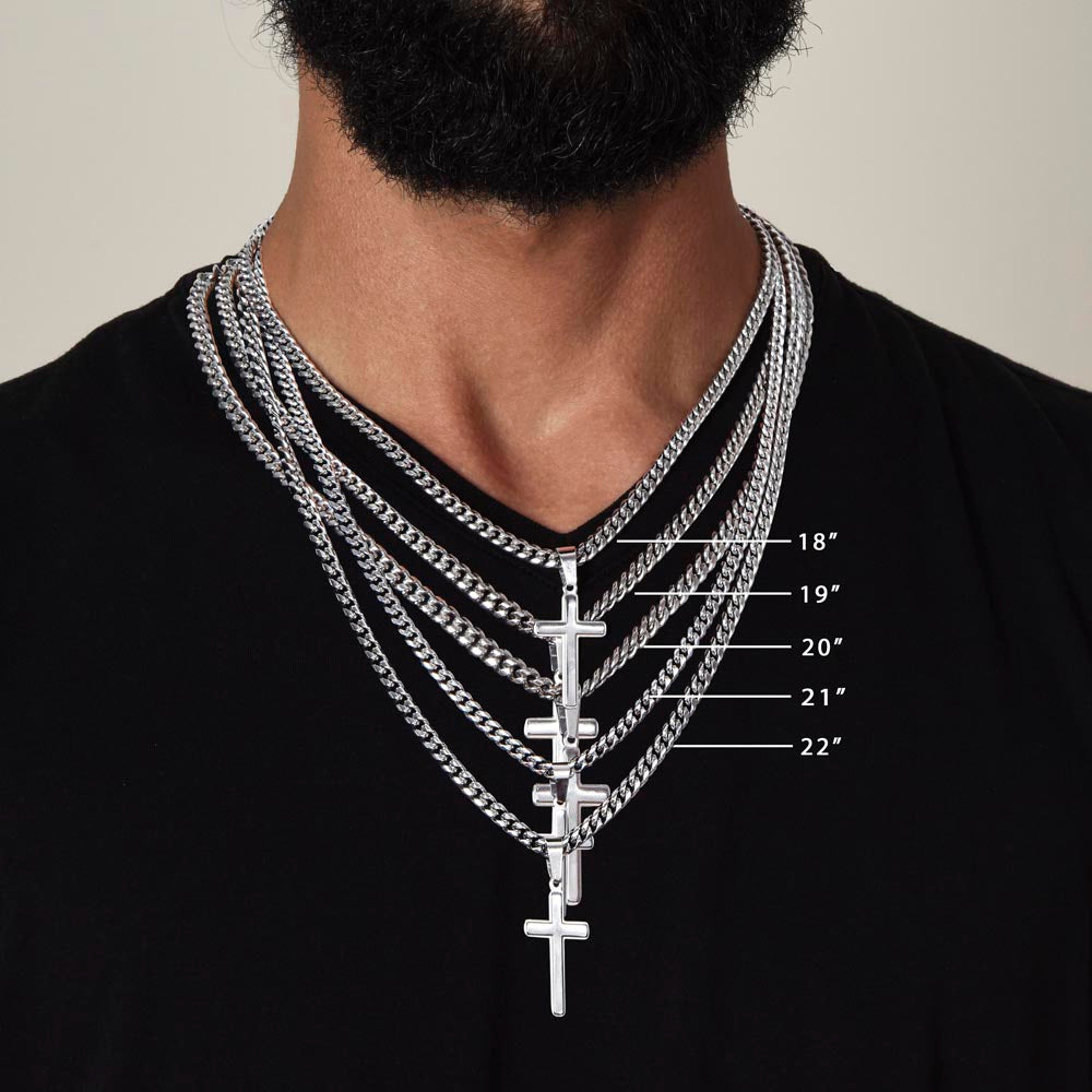 Cross Necklace with Cuban Chain TEMPLATE