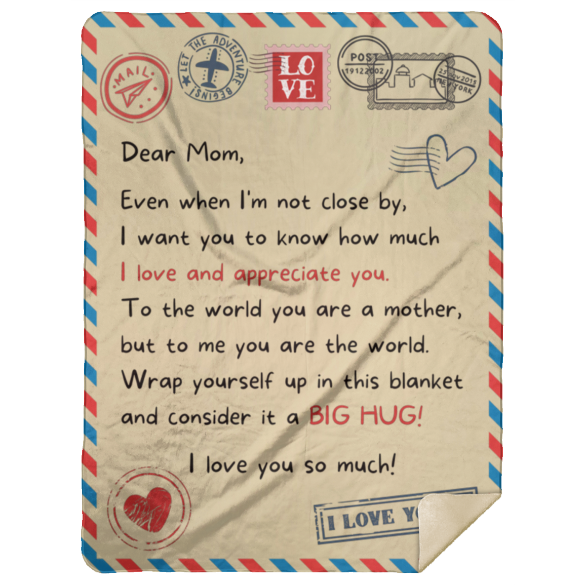 Letter to Mom | I Love and Appreciate You | Blanket from Son/Daughter