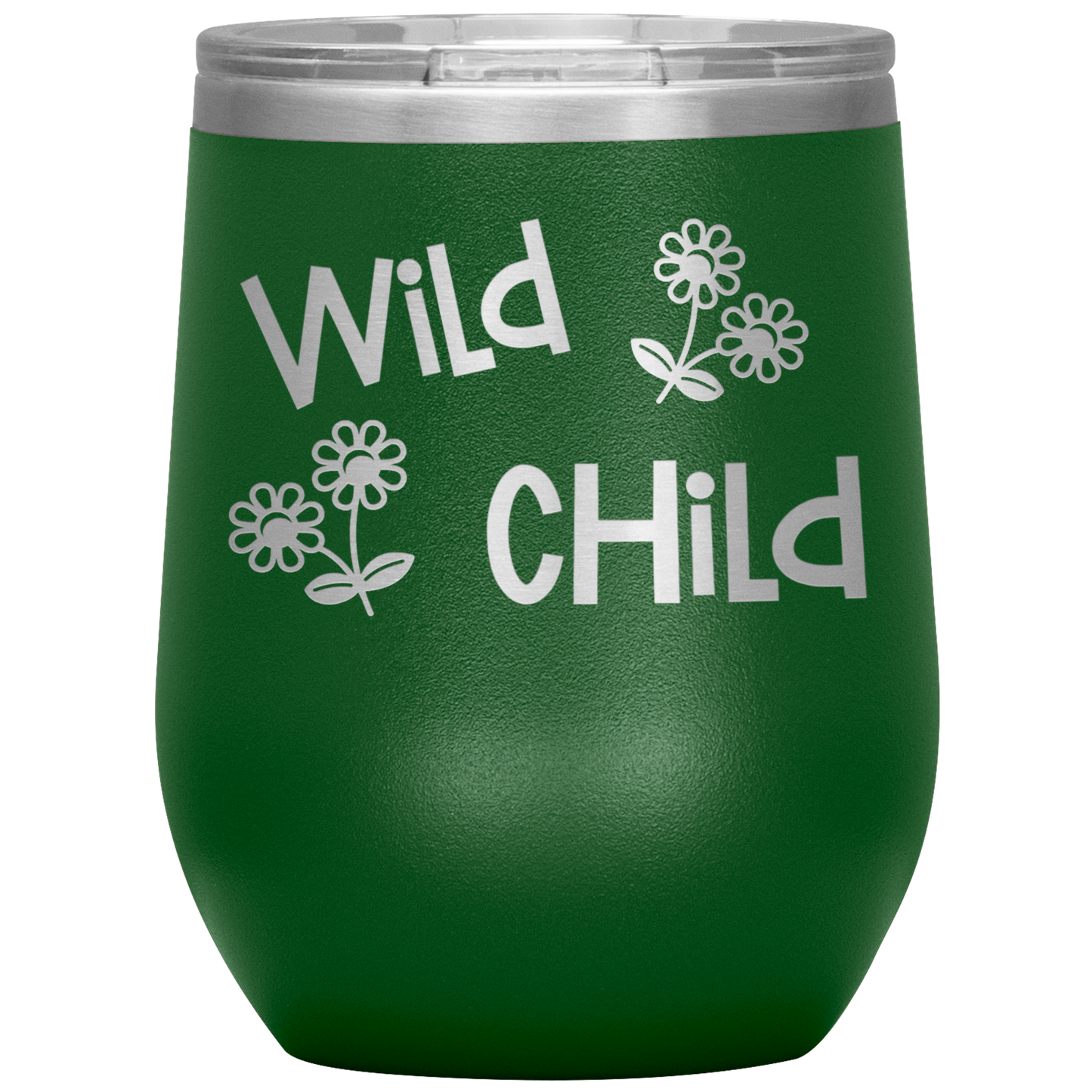 "Wild Child" 12 oz. Insulated Stainless Steel Wine Tumbler with Lid