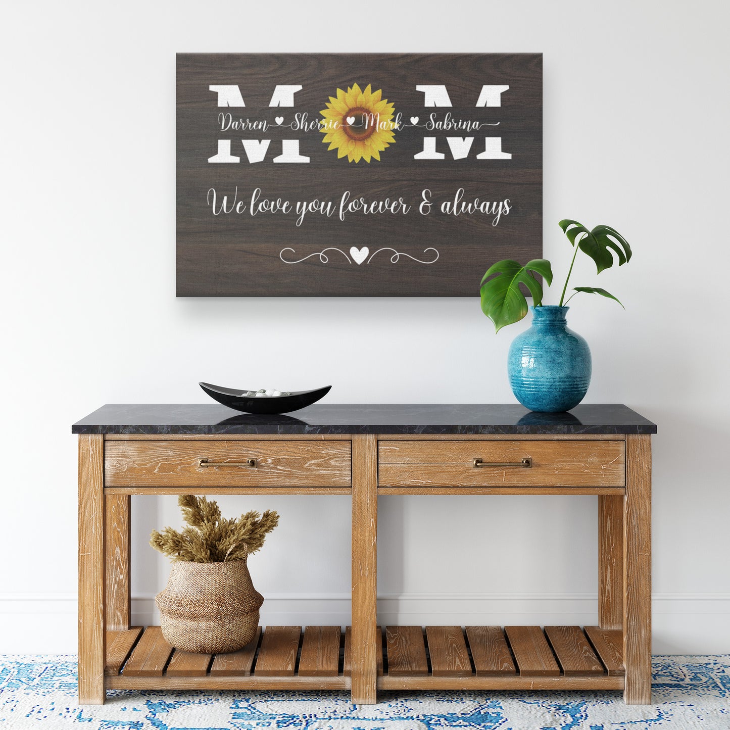 Personalized Gift for Mom | Custom Canvas Print with Children's Names