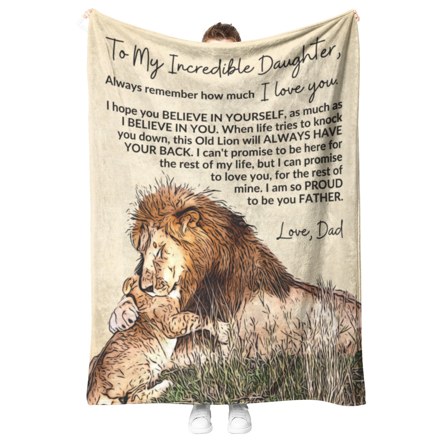 To My Daughter | This Old Lion Will Always Have Your Back | Blanket from Dad