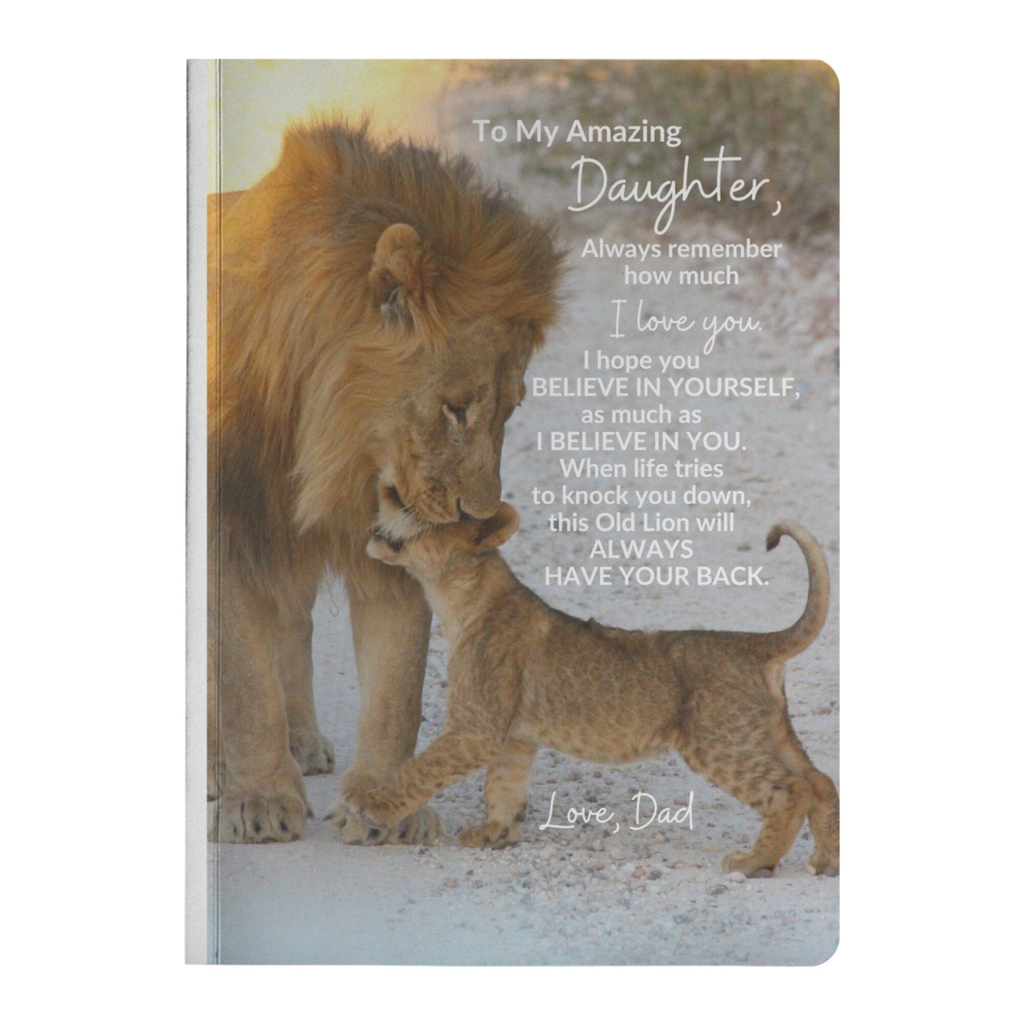 To My Daughter Paperback Journal | Gift from Dad | This Old Lion Will Always Have Your Back