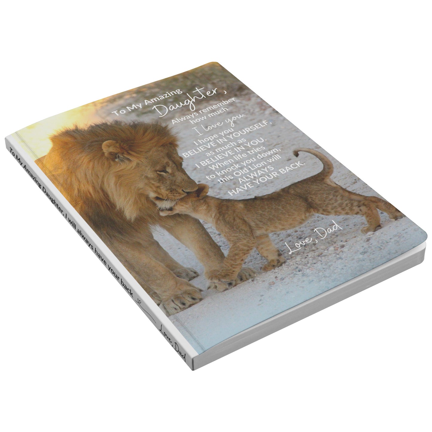 To My Daughter Paperback Journal | Gift from Dad | This Old Lion Will Always Have Your Back