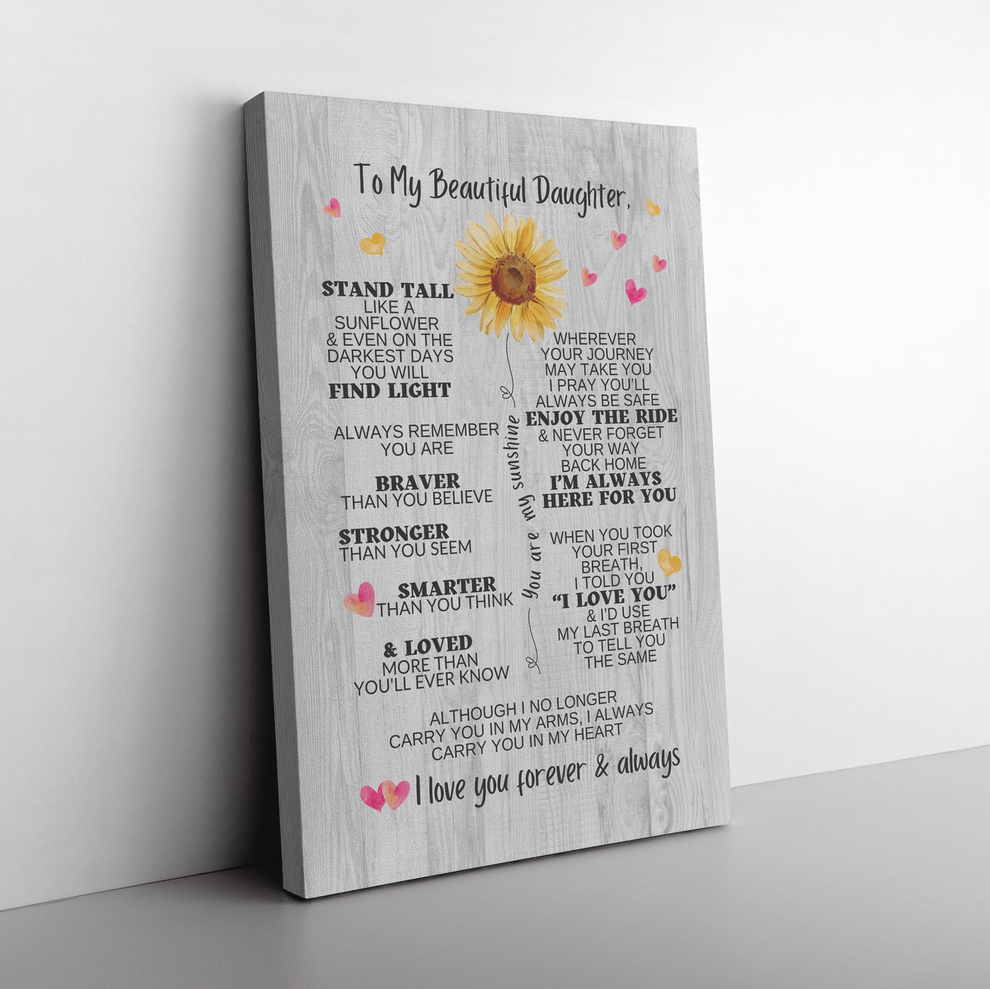 To My Daughter | Stand Tall | Canvas Wall Art