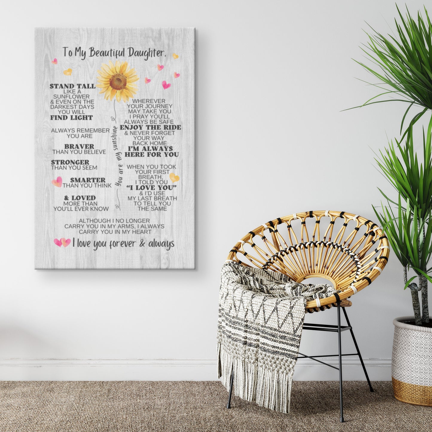 To My Daughter | Stand Tall | Canvas Wall Art