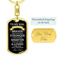 To My Son Keychain | Gift from Dad | Braver, Stronger, Smarter, Loved