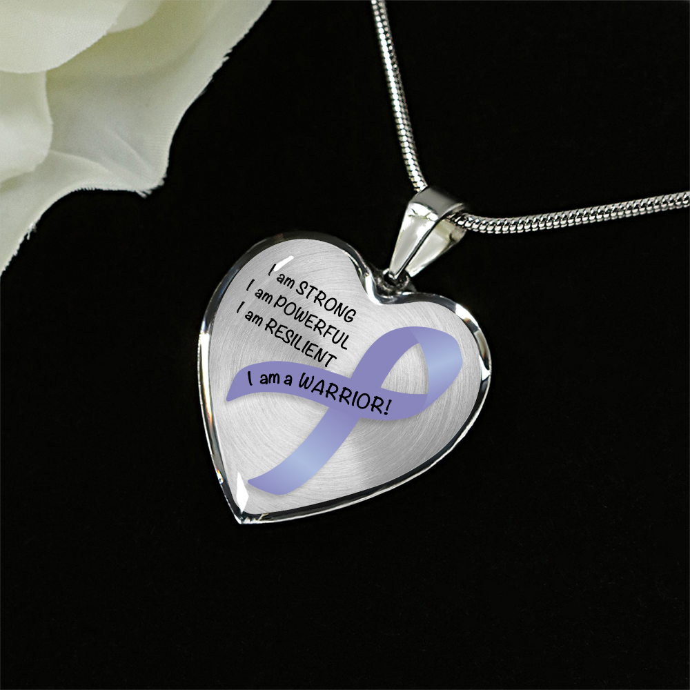 Esophageal Cancer Warrior Heart Pendant Necklace | Gift for Survivor, Fighter, Support