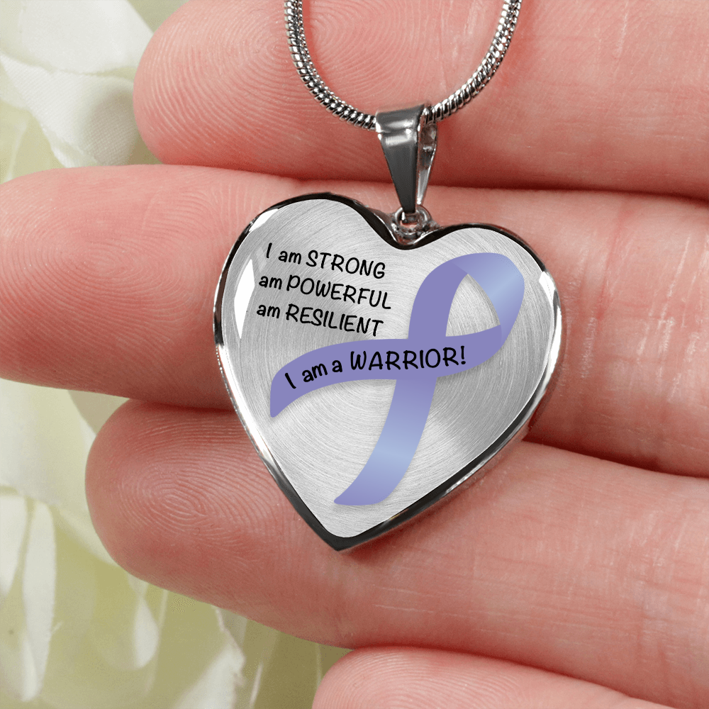 Esophageal Cancer Warrior Heart Pendant Necklace | Gift for Survivor, Fighter, Support