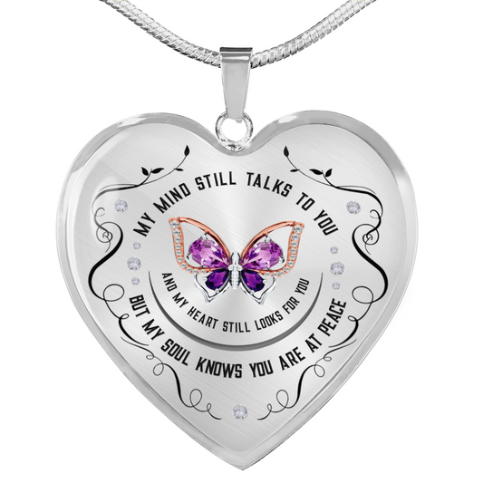 Butterfly Heart Pendant Remembrance Necklace | Loss of Loved One Memorial Gift