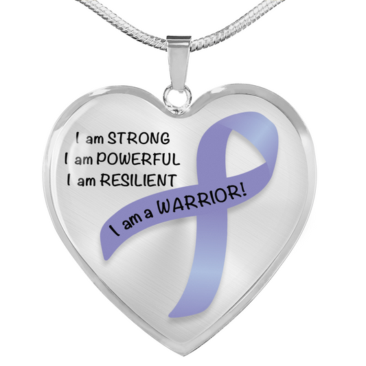 Esophageal Cancer Warrior Heart Pendant Necklace | Gift for Survivor, Fighter, Support