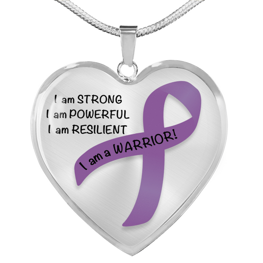 Hodgkin's Lymphoma Warrior Heart Pendant Necklace | Gift for Survivor, Fighter, Support